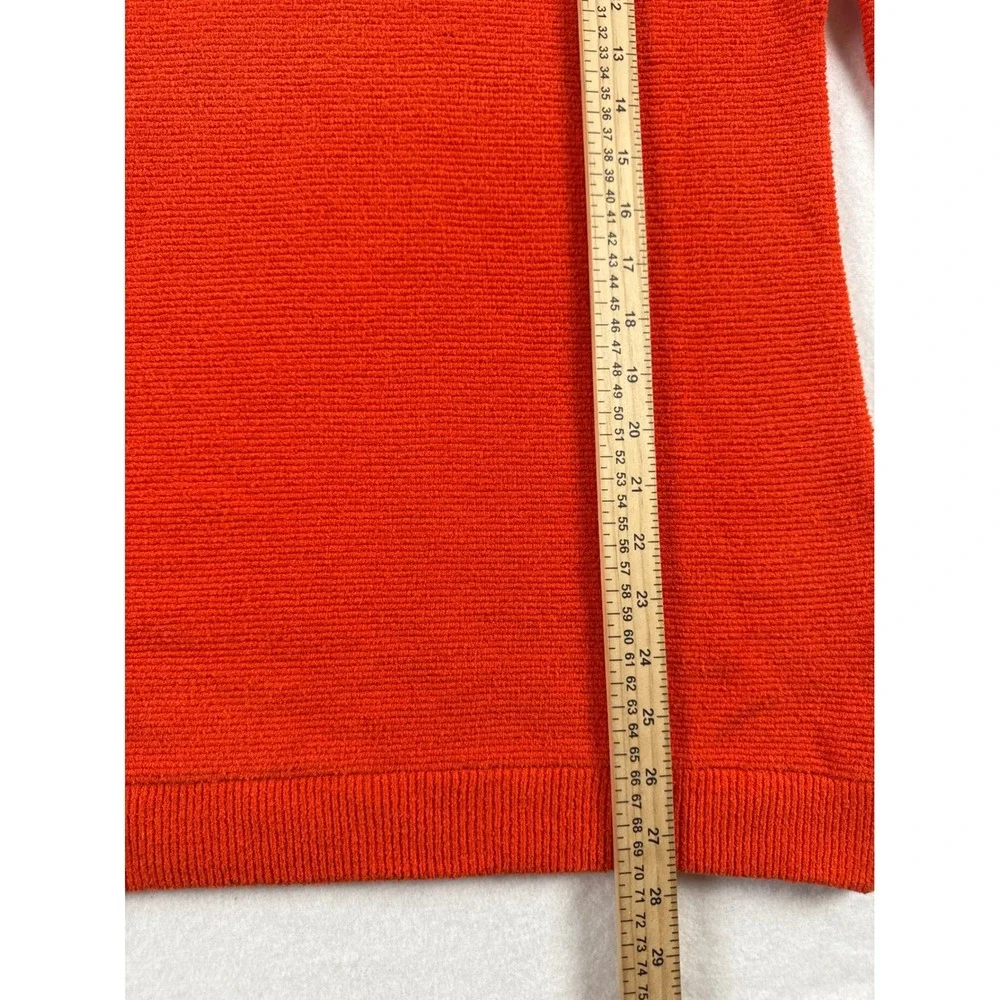 Free People Ottoman Slouchy Tunic Sweater Orange Mock Neck Ribbed Knit Small